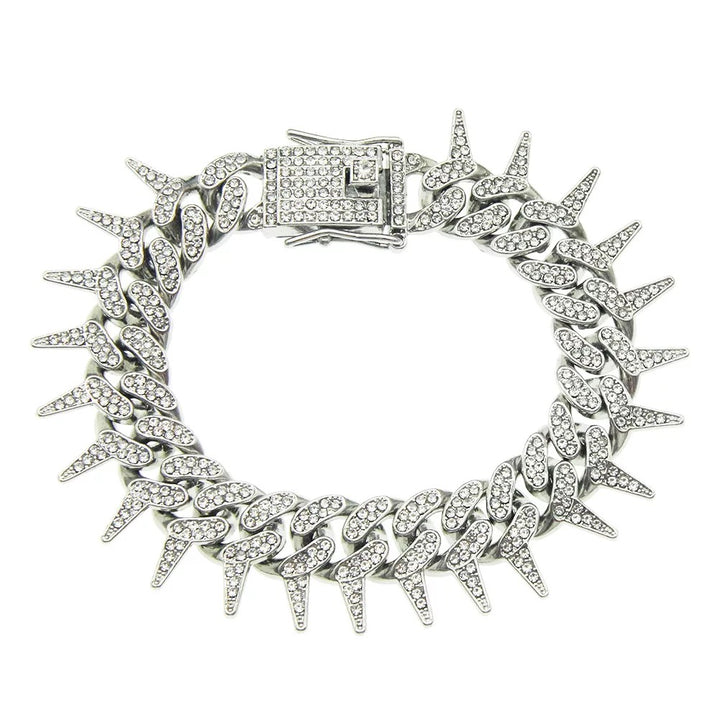 Spike Cuban Bracelet Silver